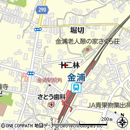 秋田県にかほ市金浦十二林周辺の地図