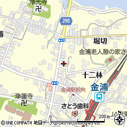 秋田県にかほ市金浦十二林185-1周辺の地図