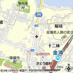 秋田県にかほ市金浦十二林185周辺の地図