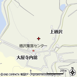 秋田県横手市大屋寺内上楢沢周辺の地図