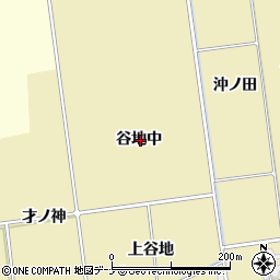 秋田県にかほ市樋目野谷地中周辺の地図