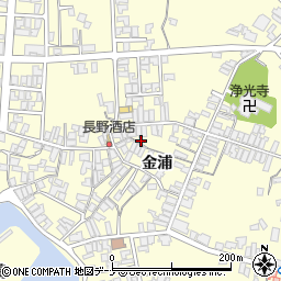 秋田県にかほ市金浦周辺の地図