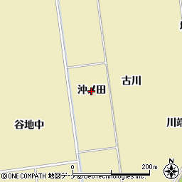 秋田県にかほ市樋目野（沖ノ田）周辺の地図