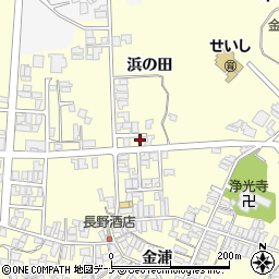 秋田県にかほ市金浦浜の田106周辺の地図