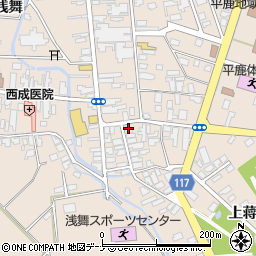 秋田県横手市平鹿町浅舞浅舞2周辺の地図