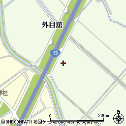 秋田県横手市外目平鹿端周辺の地図