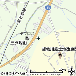 秋田県横手市外目三ツ塚山周辺の地図