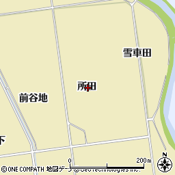 秋田県にかほ市樋目野所田周辺の地図