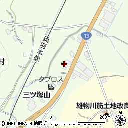 秋田県横手市外目三ツ塚山162周辺の地図