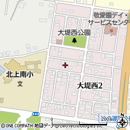 岩手県北上市大堤西2丁目11周辺の地図