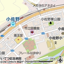 釜石市立図書館周辺の地図