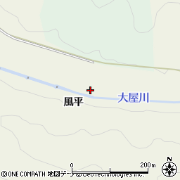 秋田県横手市大屋寺内風平周辺の地図