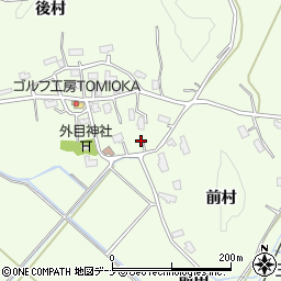 秋田県横手市外目前村周辺の地図