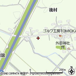 秋田県横手市外目後村110周辺の地図
