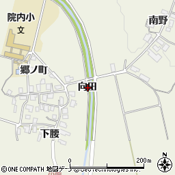秋田県にかほ市小国向田周辺の地図