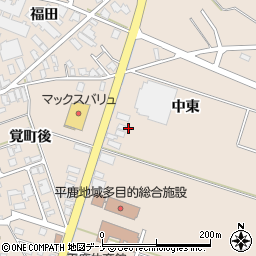 秋田県横手市平鹿町浅舞蒋沼周辺の地図