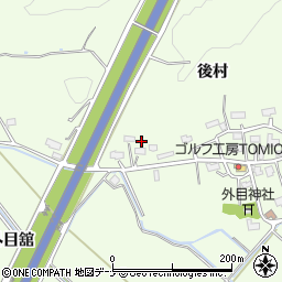 秋田県横手市外目後村50周辺の地図