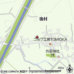 秋田県横手市外目後村周辺の地図