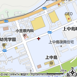 岩手県釜石市上中島町周辺の地図