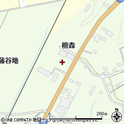 秋田県横手市外目檀森周辺の地図