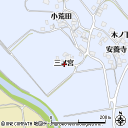 秋田県にかほ市田抓三ノ宮周辺の地図