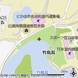 秋田県にかほ市黒川竹島潟周辺の地図