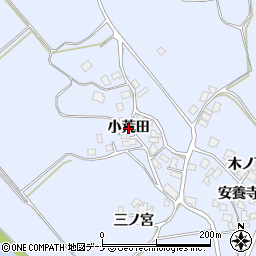秋田県にかほ市田抓（小荒田）周辺の地図