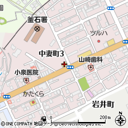 まるまつ　釜石店周辺の地図