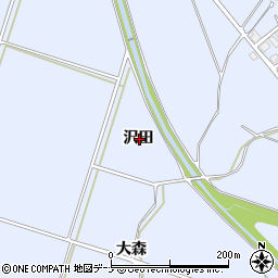 秋田県にかほ市院内沢田周辺の地図