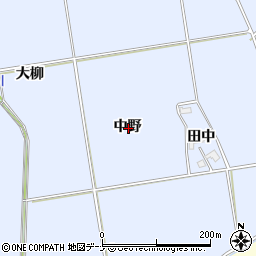 秋田県横手市平鹿町中吉田中野周辺の地図