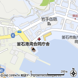 岩手県釜石市魚河岸周辺の地図