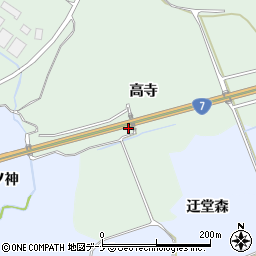 秋田県にかほ市三森高寺周辺の地図