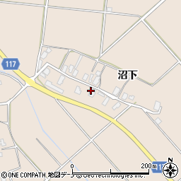 秋田県横手市平鹿町浅舞沼下周辺の地図