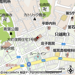 釜石郵便局周辺の地図