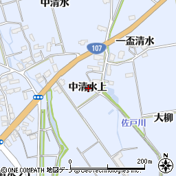 秋田県横手市平鹿町中吉田中清水上周辺の地図