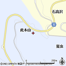 秋田県にかほ市院内此木山周辺の地図