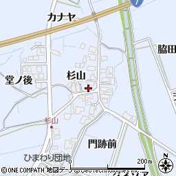 秋田県にかほ市院内杉山周辺の地図