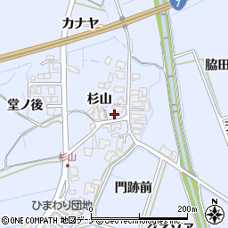秋田県にかほ市院内（杉山）周辺の地図