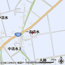 秋田県横手市平鹿町中吉田一盃清水周辺の地図