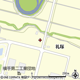 秋田県横手市柳田礼塚周辺の地図