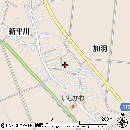 秋田県横手市平鹿町浅舞加羽周辺の地図