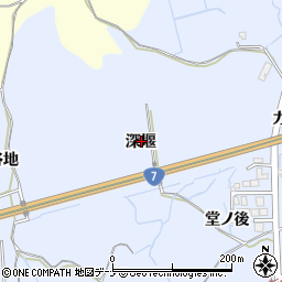 秋田県にかほ市院内深堰周辺の地図