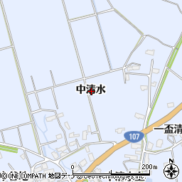秋田県横手市平鹿町中吉田中清水周辺の地図