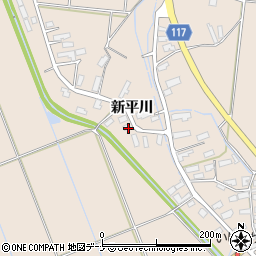 秋田県横手市平鹿町浅舞新平川143周辺の地図