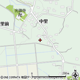 秋田県横手市大屋新町中里85周辺の地図