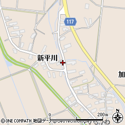秋田県横手市平鹿町浅舞新平川109周辺の地図