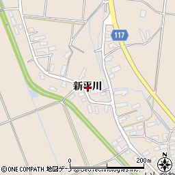 秋田県横手市平鹿町浅舞新平川周辺の地図
