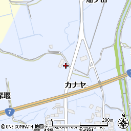 秋田県にかほ市院内カナヤ周辺の地図