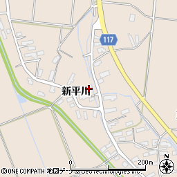 秋田県横手市平鹿町浅舞新平川133周辺の地図