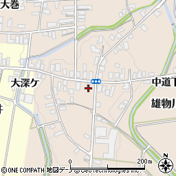 秋田県横手市雄物川町南形（町屋敷）周辺の地図